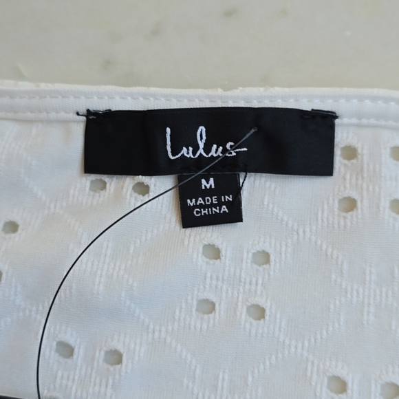 NWT Lulu's Breezy Effect Ivory Eyelet Tank Top Size Medium - Picture 8 of 15